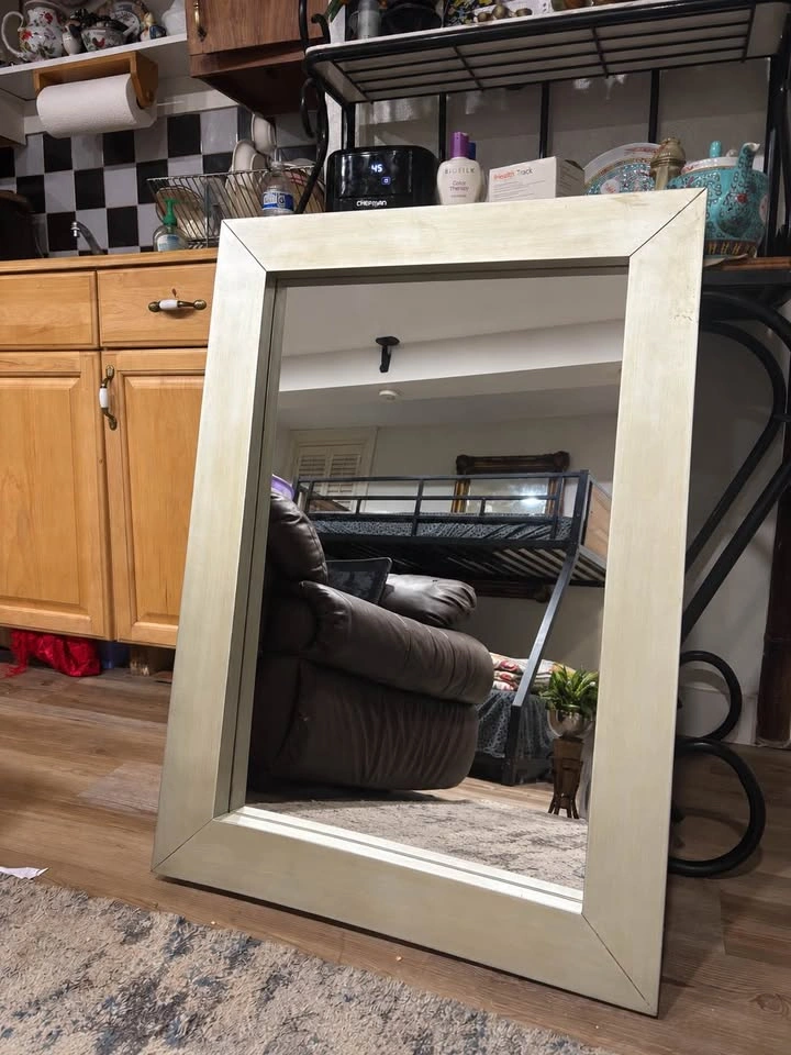 West Elm Champagne Silver Framed Wall Mirror - photo 2