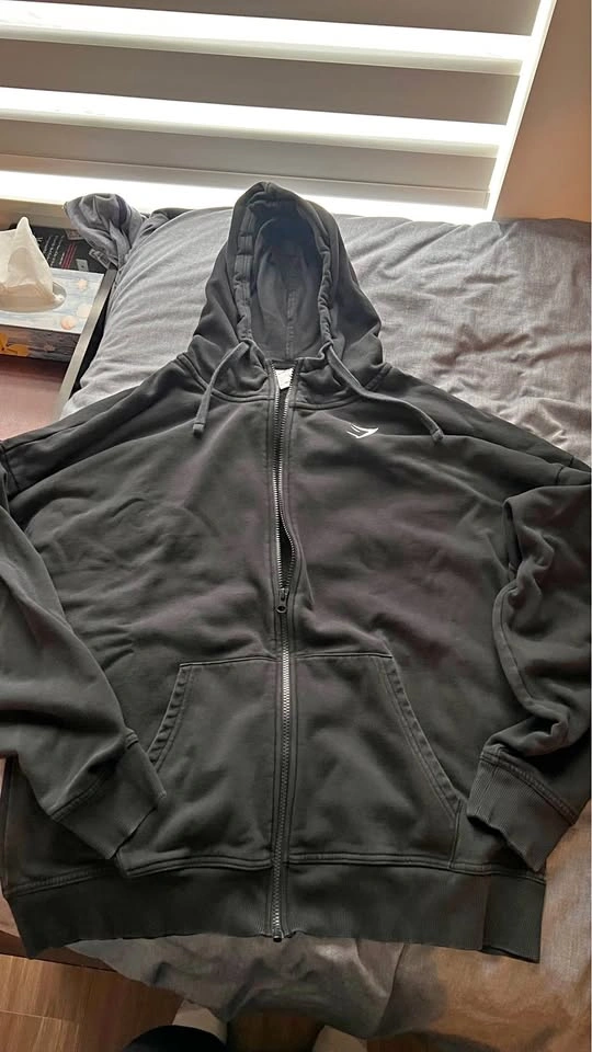 Gymshark Zip Up Hoodie – Men's Large, Black