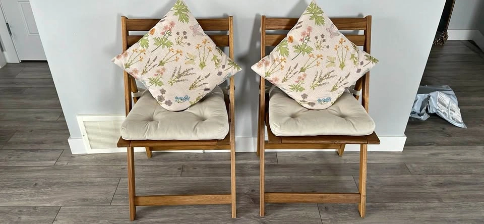 IKEA Folding Chairs with Cushions - Set of 2