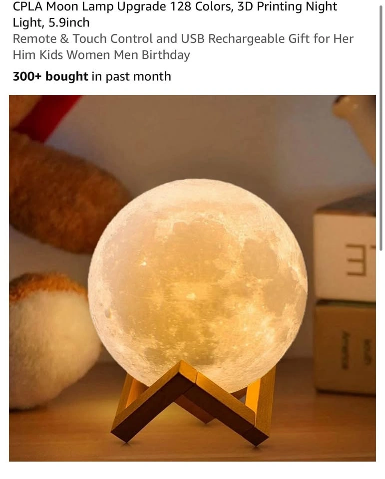 CPLA Moon Lamp Upgrade 128 Colors, 3D Printing Night Light - photo 2