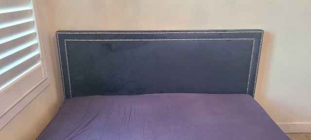 Navy Blue Velvet Bed Frame – $300 (Originally $900) - photo 2