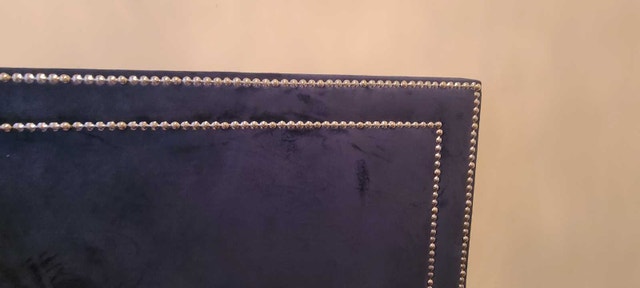 Navy Blue Velvet Bed Frame – $300 (Originally $900) - photo 3