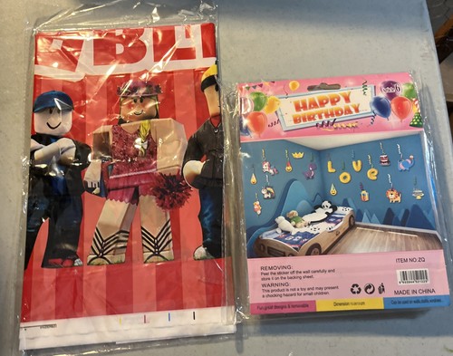 Roblox Party Decorations Tablecloth and Happy Birthday Banner