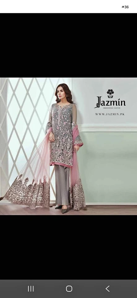 Jazmin Grey Pakistani Suit