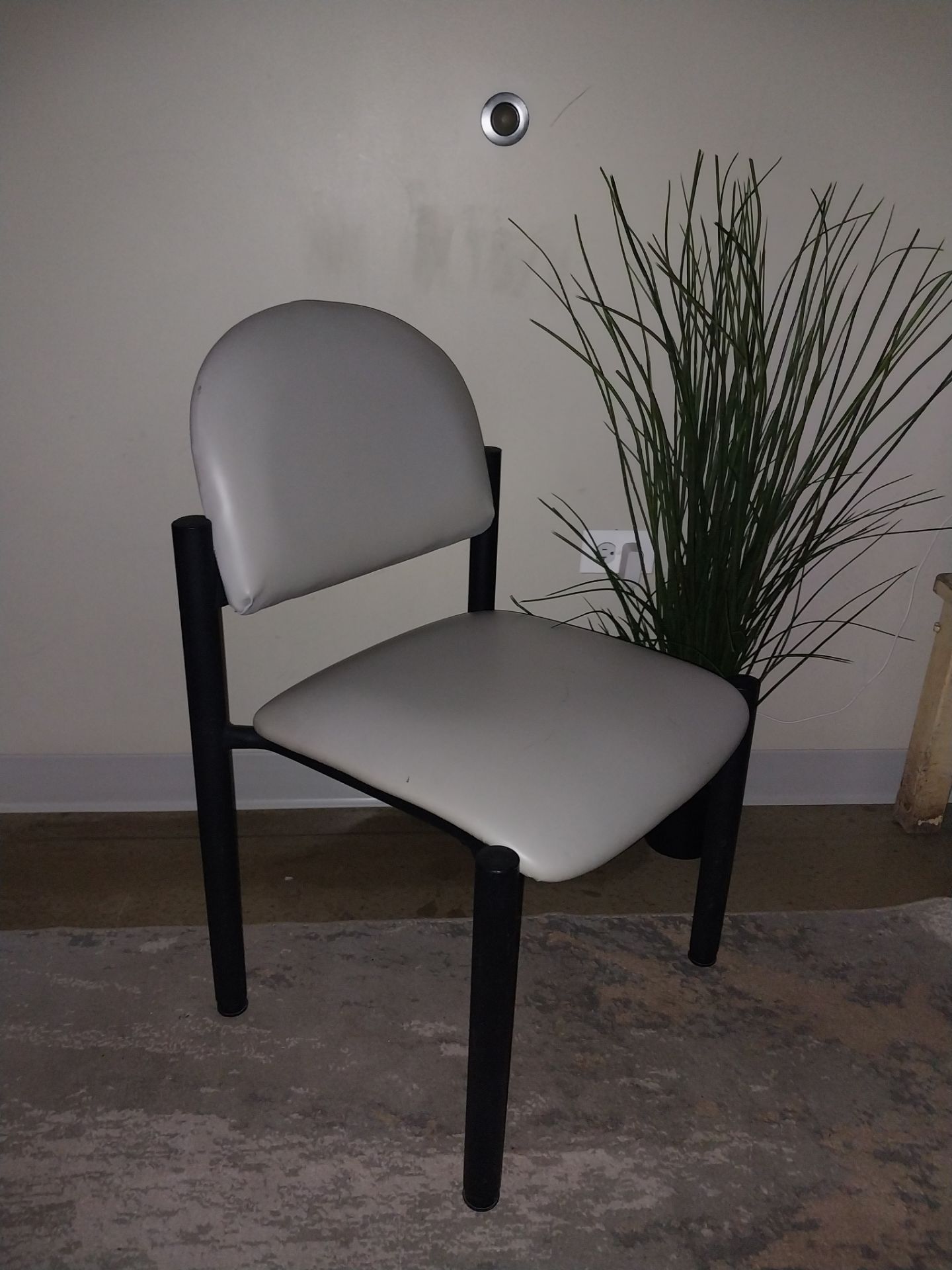 Modern Gray Faux Leather Accent Chair
