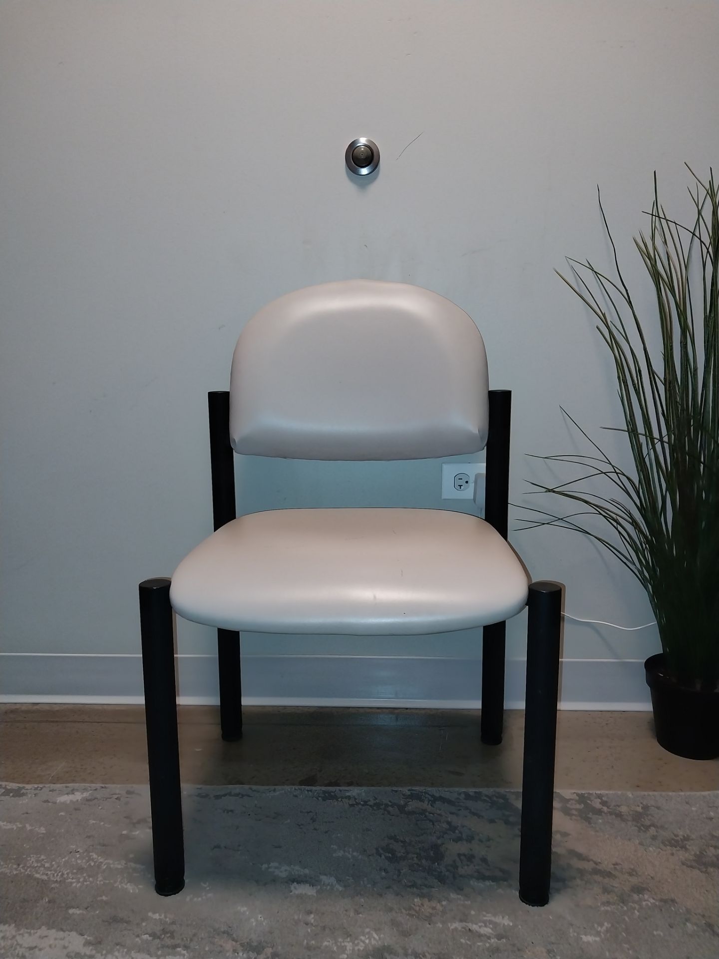 Modern Gray Faux Leather Accent Chair - photo 3