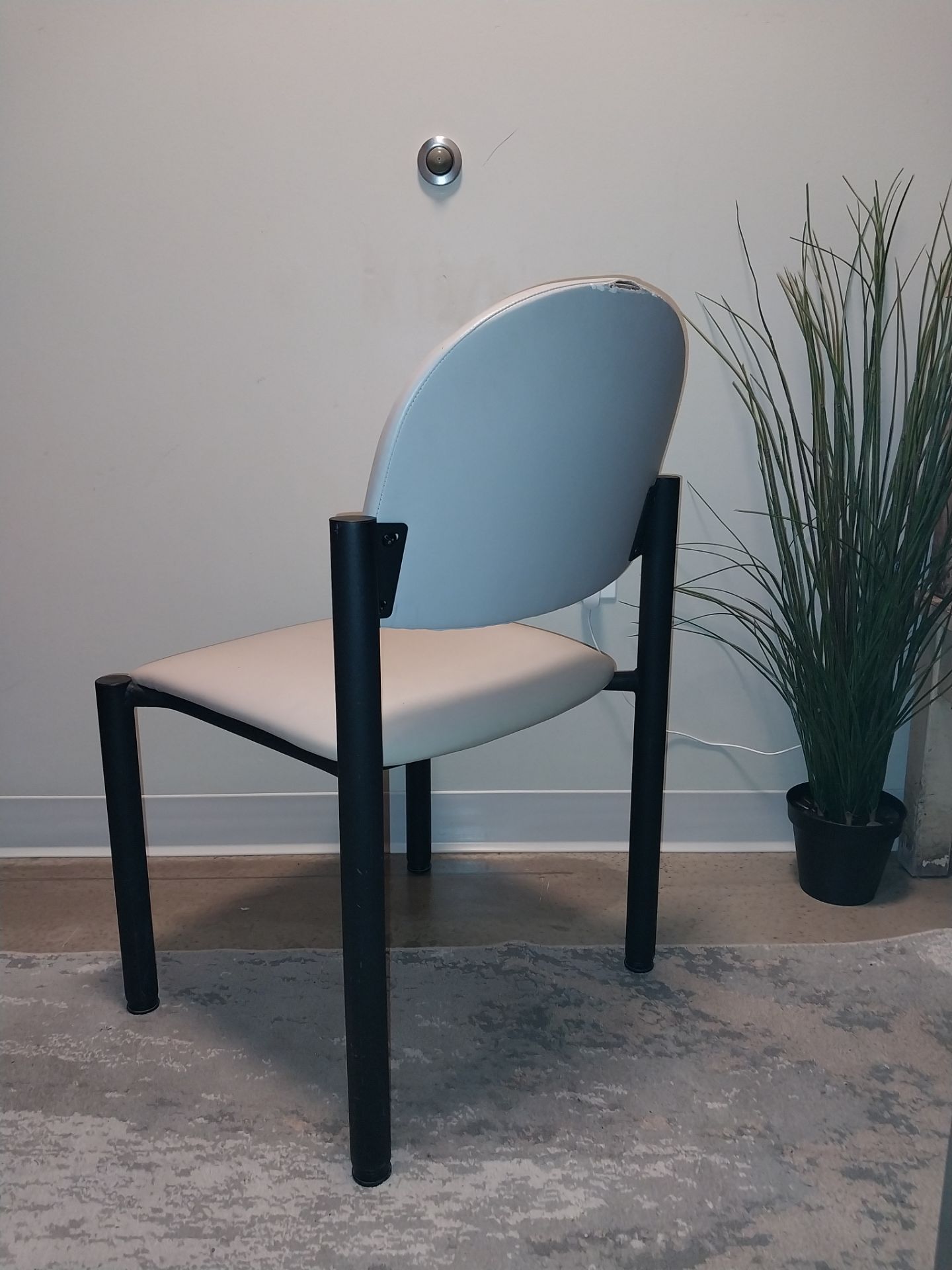 Modern Gray Faux Leather Accent Chair - photo 4