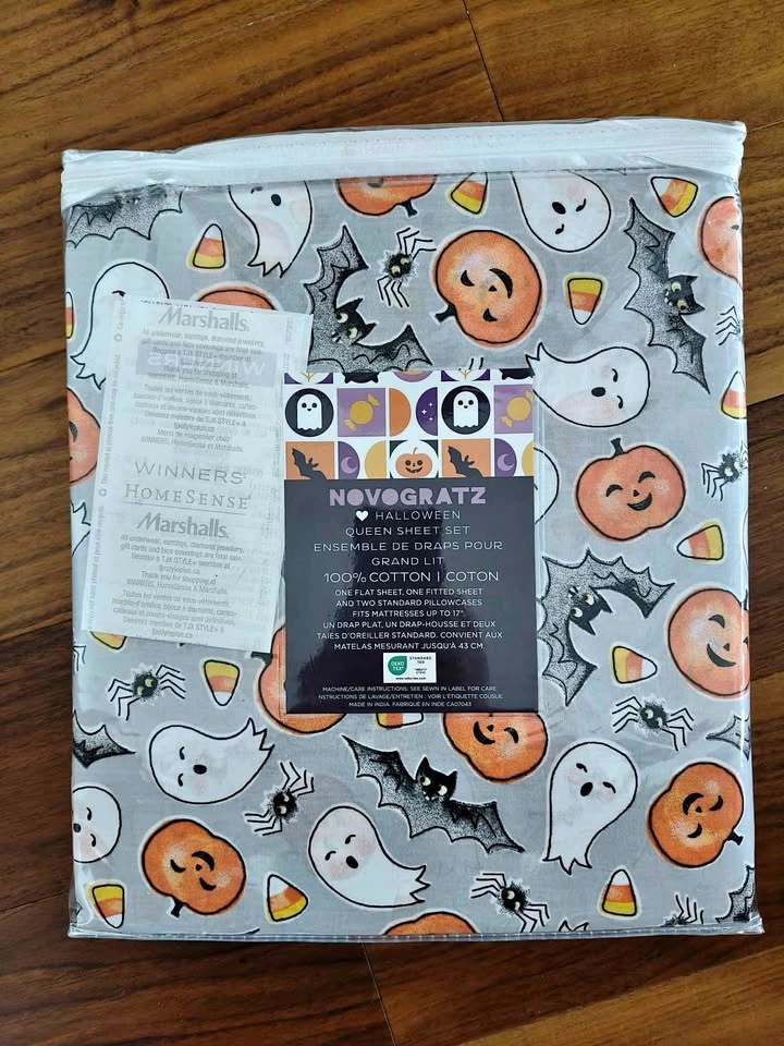100% Cotton bedsheet Queen Size - Halloween themed