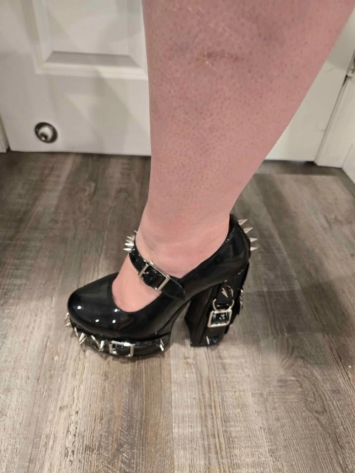 Spiked High Heeled Shoes Euro 39 US 8.5 - photo 4