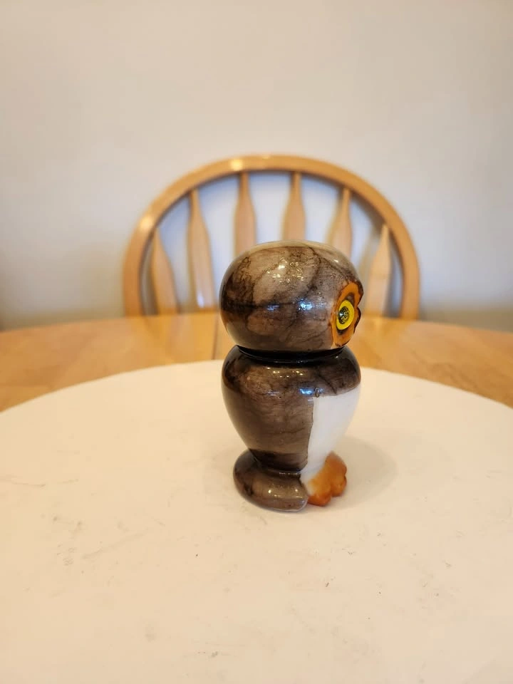 Vintage Italian Alabaster Owl Figurine, Mid Century Modern - photo 5