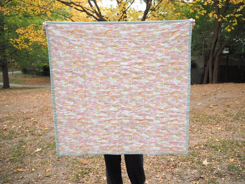 Handmade Carebear Wholecloth Baby/Stroller Quilt - photo 2