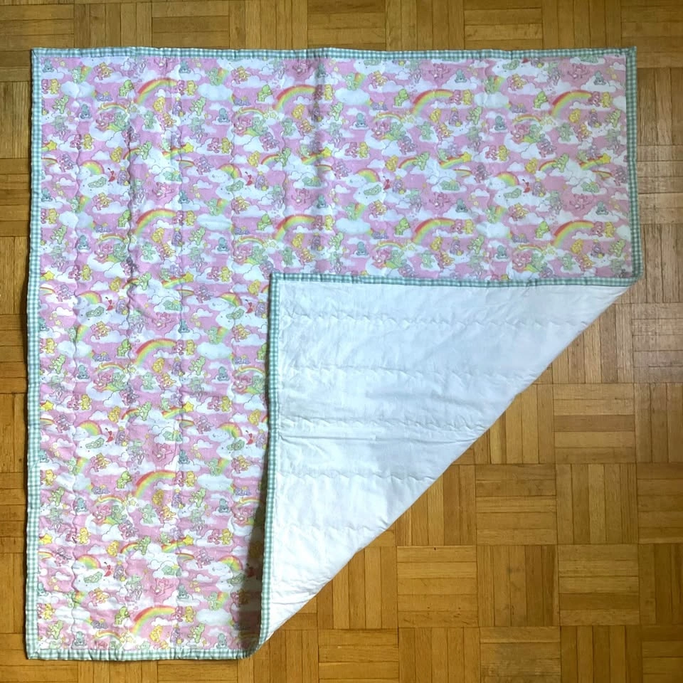 Handmade Carebear Wholecloth Baby/Stroller Quilt - photo 5