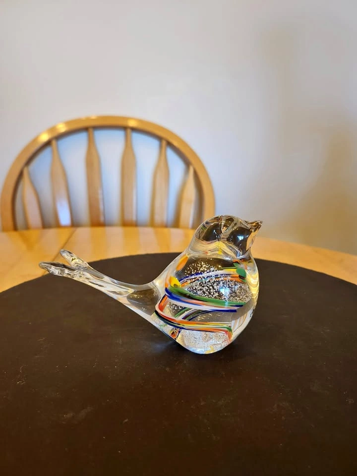 Speckles a Hand-Blown Glass Bird Figurine