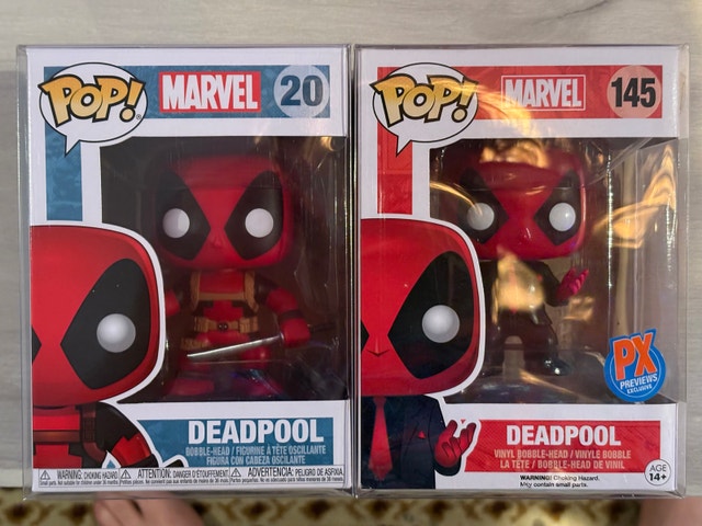 Funko Pop Marvel Deadpool Figures #20 and #145