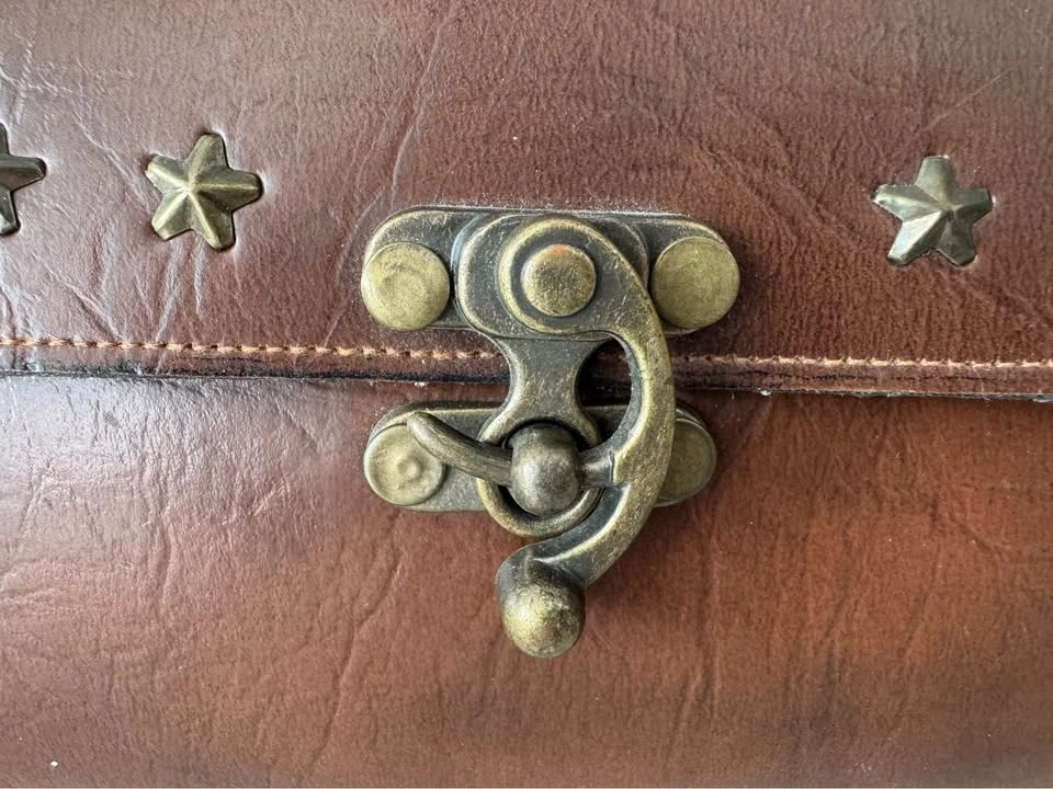Brown leather vintage purse / handbag - photo 5