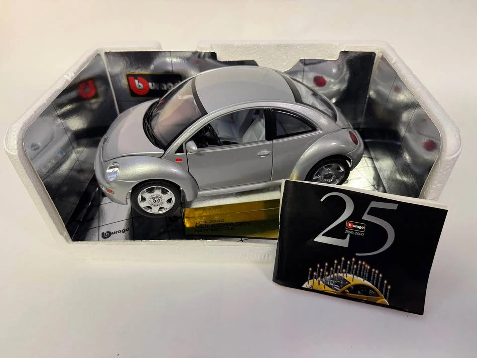 Burago volkswagen new beetle 1998, silver - photo 3