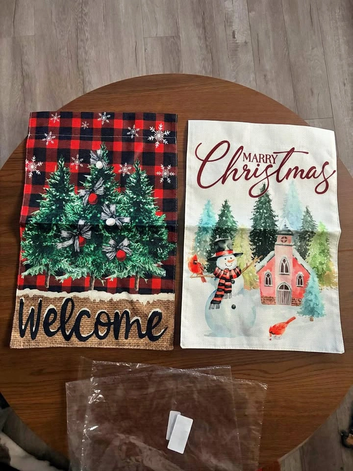 Brand new- 2pc 12x18” Christmas Garden Flags