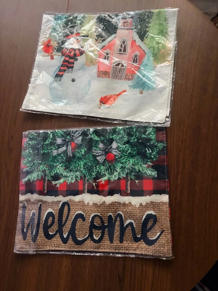 Brand new- 2pc 12x18” Christmas Garden Flags - photo 2