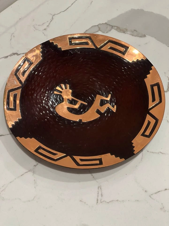 Vintage Southwestern Copper Kokopelli Wall Plate Decor – 6” - photo 5