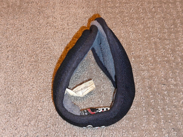 180s Behind-the-Head Ear Warmers, Black/Grey Fleece, Foldable