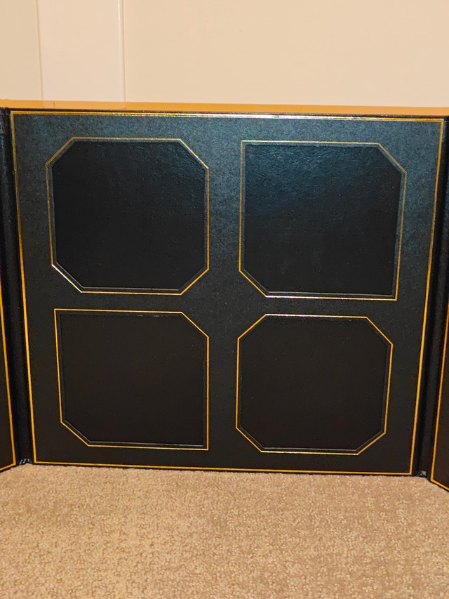 Black Leatherette Tri-Fold Photo Frame Folder, Holds 8 Photos - photo 3