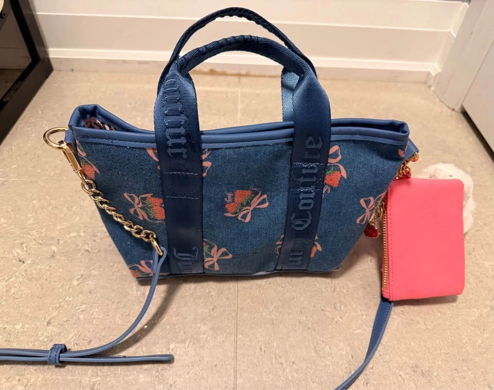 Juicy Couture Mini Bag with Charms (Demin Blue with Pink Strawbe - photo 3
