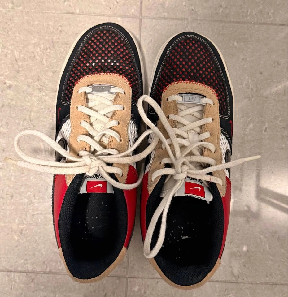 Nike Air Force 1s with Netting (Red/Black/White)
