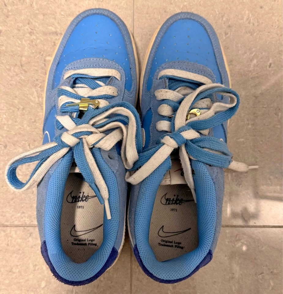 Nike Air Force 1s with double laces (Blue/White)