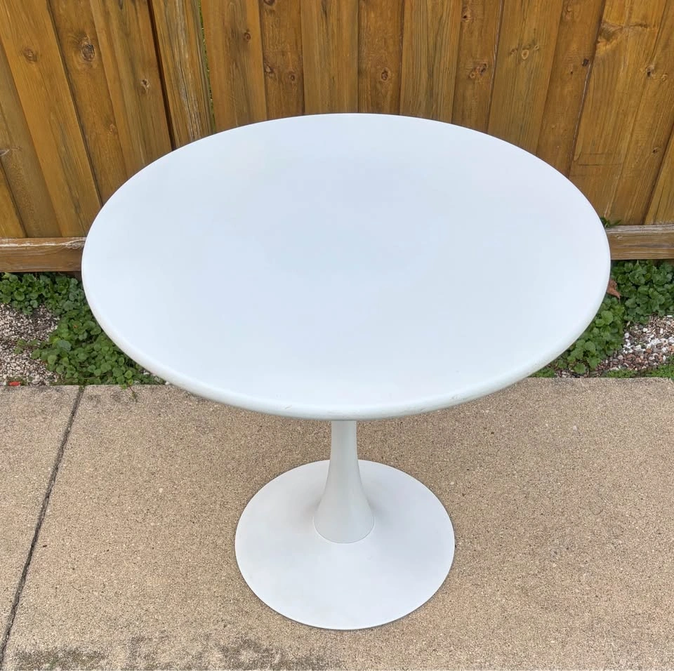 White Tulip Table + Retro Chrome Chairs – $140 Set - photo 3