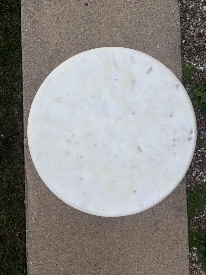 Matching Marble-Top Wood Side Tables — $150 Pair or $80 Each - photo 4