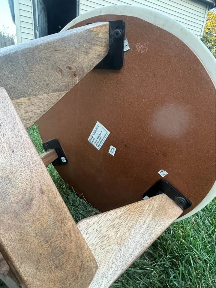Matching Marble-Top Wood Side Tables — $150 Pair or $80 Each - photo 5