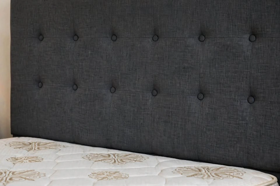 King Size Charcoal Grey Upholstered Bed – Mattress Included - photo 4
