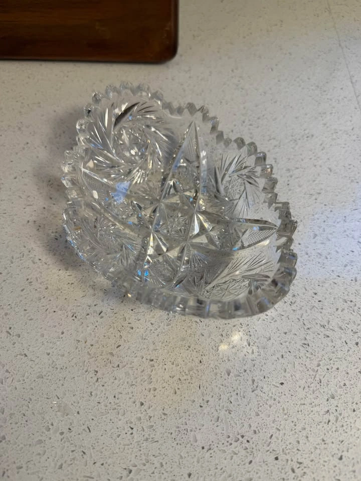 Vintage American Brilliant Period Cut Glass Oval Bowl - photo 3