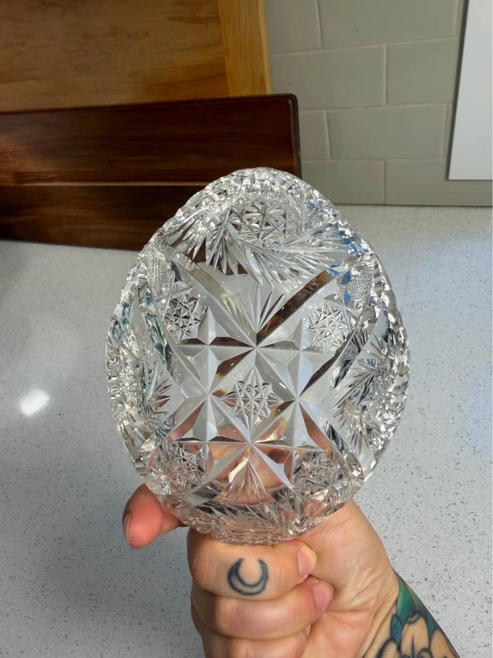 Vintage American Brilliant Period Cut Glass Oval Bowl - photo 4