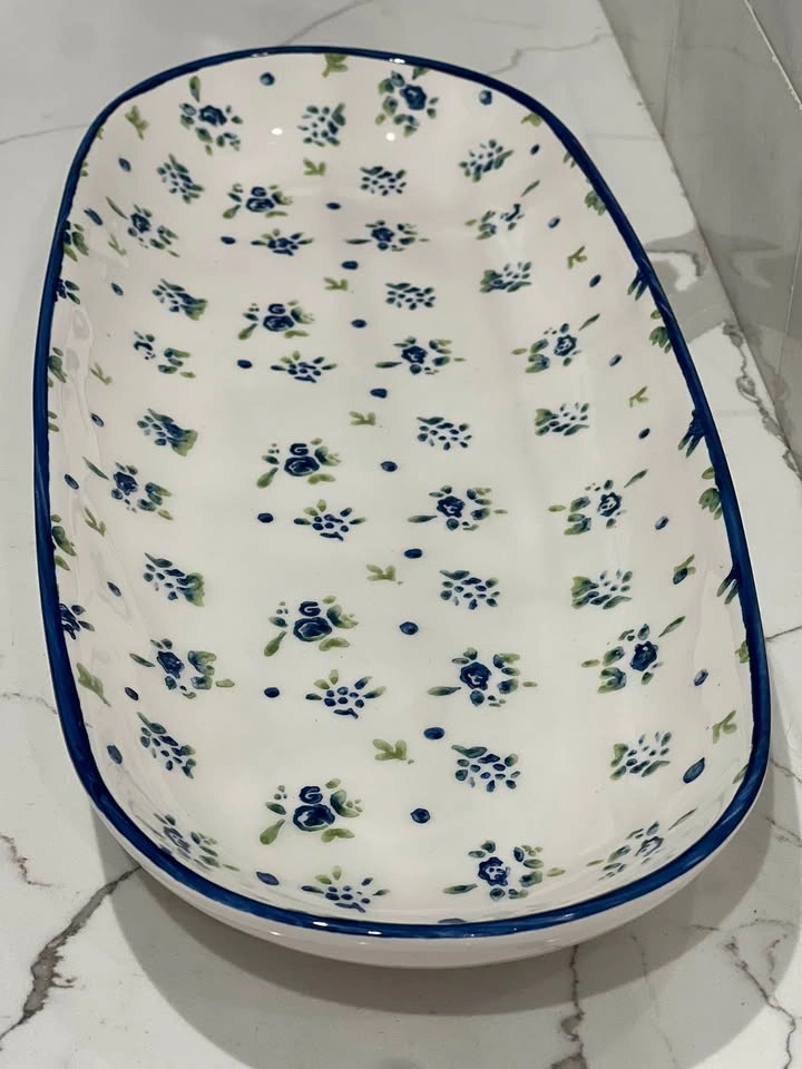 Papart Seramik Hand-Painted Oval Ceramic Serving Platter - photo 2