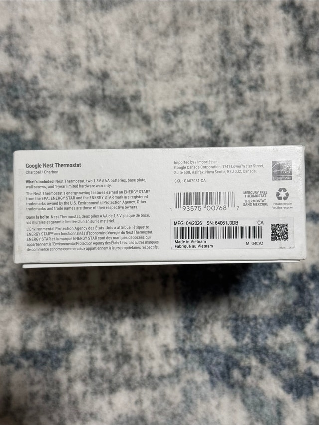 New Google Nest Wi-Fi Smart Thermostat - Charcoal - photo 3