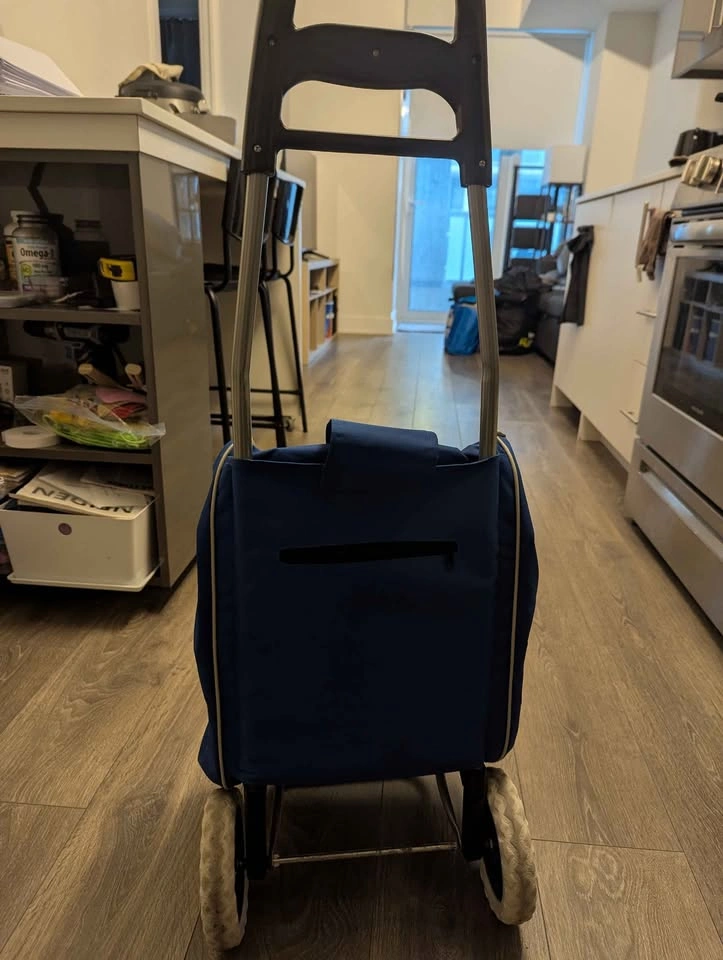 Blue Rolling Shopping Trolley - photo 2
