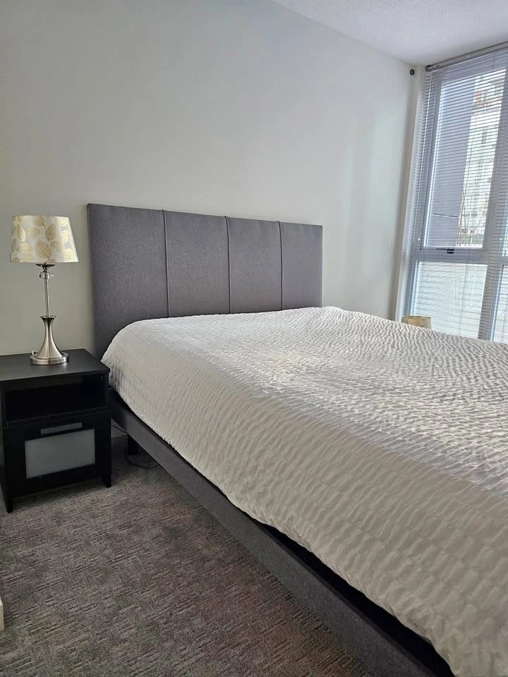 Queen size bed frame with solid base (no mattress)