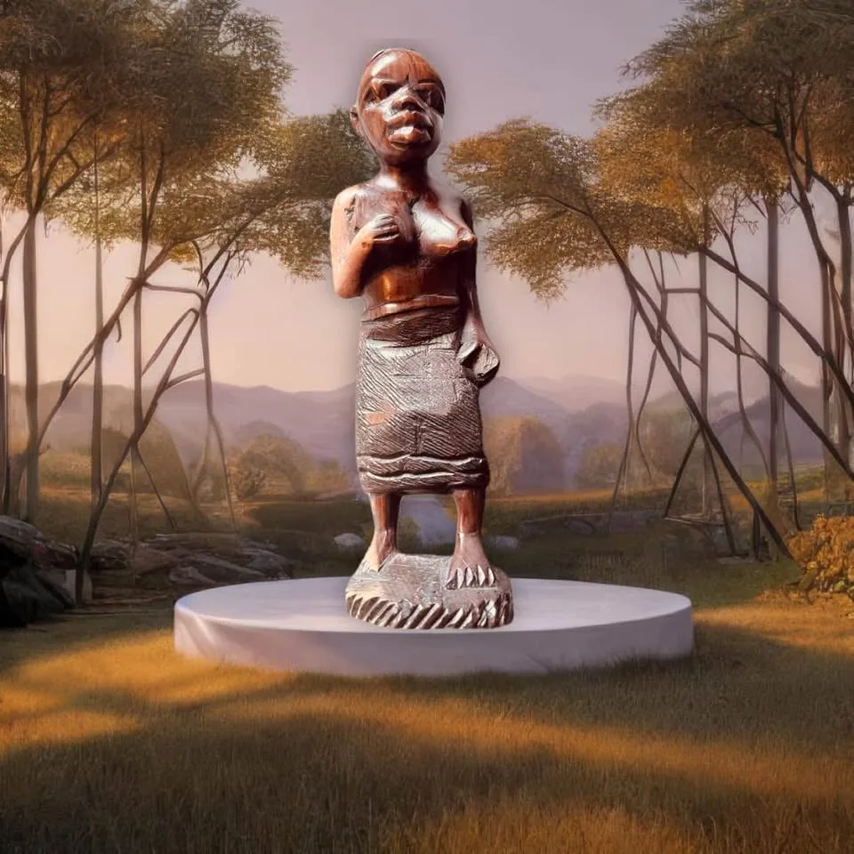 Hand-Carved Wooden Figures from Lesotho (Pair) #35 image indicator(5)