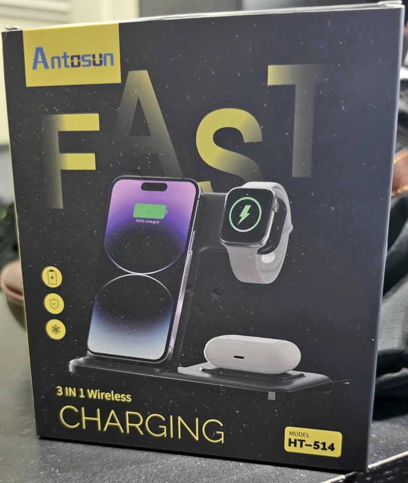 3-in-1 Wireless Charging Station – Phone, Watch & Earbuds – Boxe