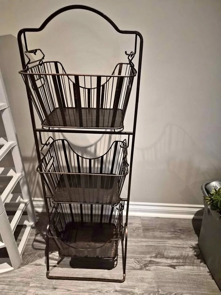 3 shelves brown metal organizer firm price