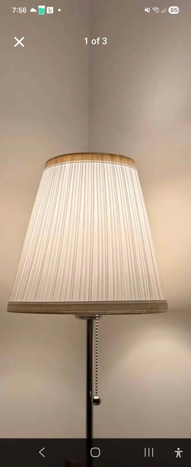 Set of 2 Ikea table lamp nickel/chrome base with white shade - photo 5
