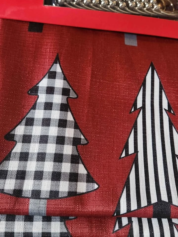 $20 Brand new Christmas trees design red shower curtain - photo 4
