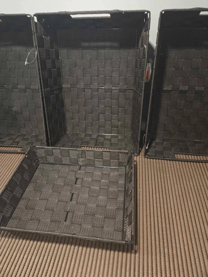 $20 New lot of 4 brown weaved baskets/organizers - photo 2