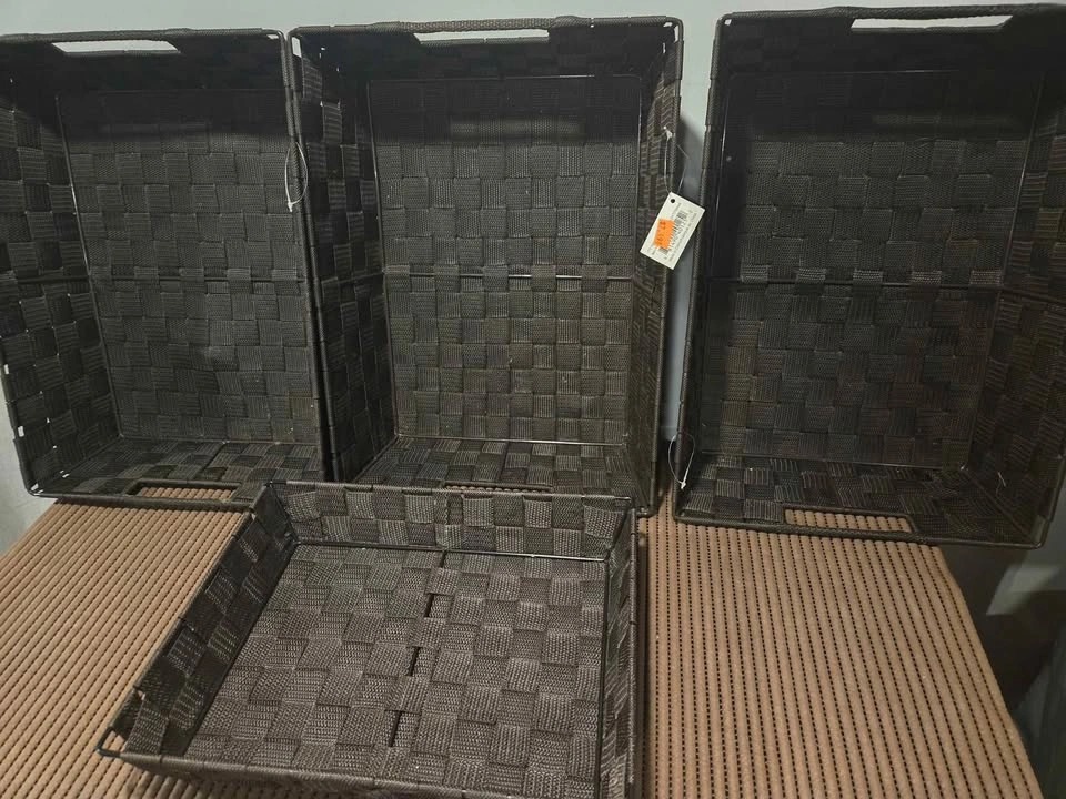 $20 New lot of 4 brown weaved baskets/organizers - photo 5
