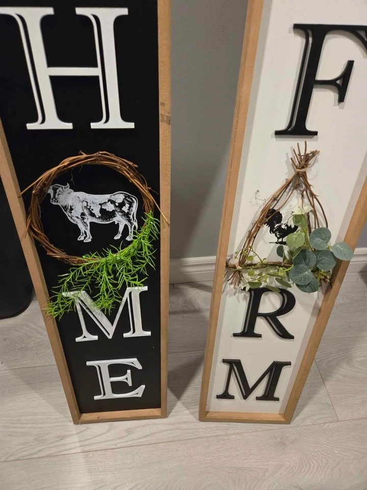 2 wooden stand floor signs Farmhouse decor - photo 4
