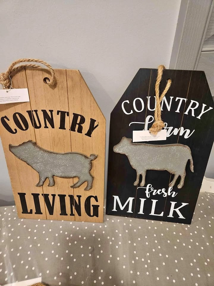 $10 for set of 2 Wooden rustic farmhouse wall decor available
