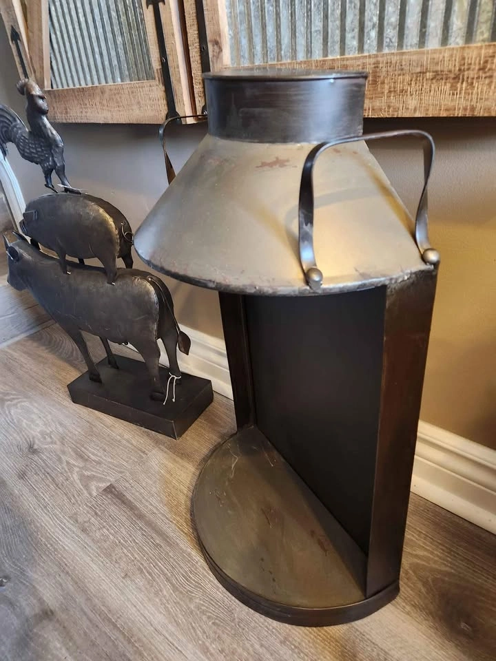 Farmhouse home decor metal milk jug decorative set - photo 3