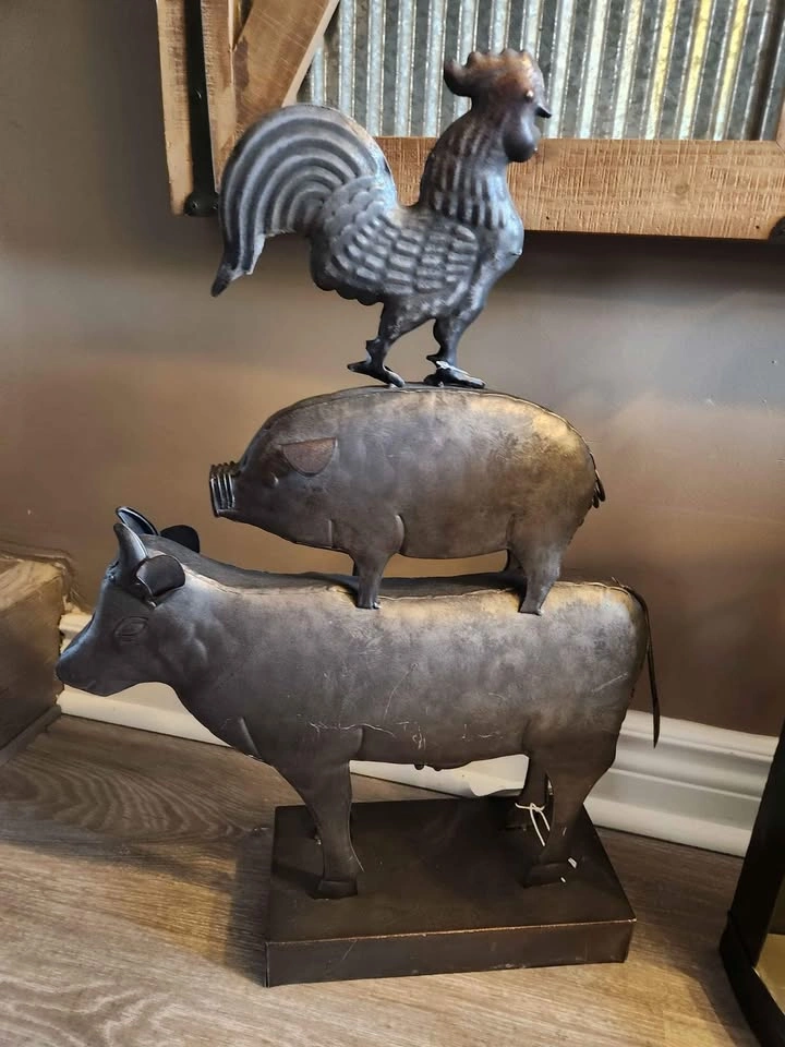 Farmhouse home decor metal milk jug decorative set - photo 5