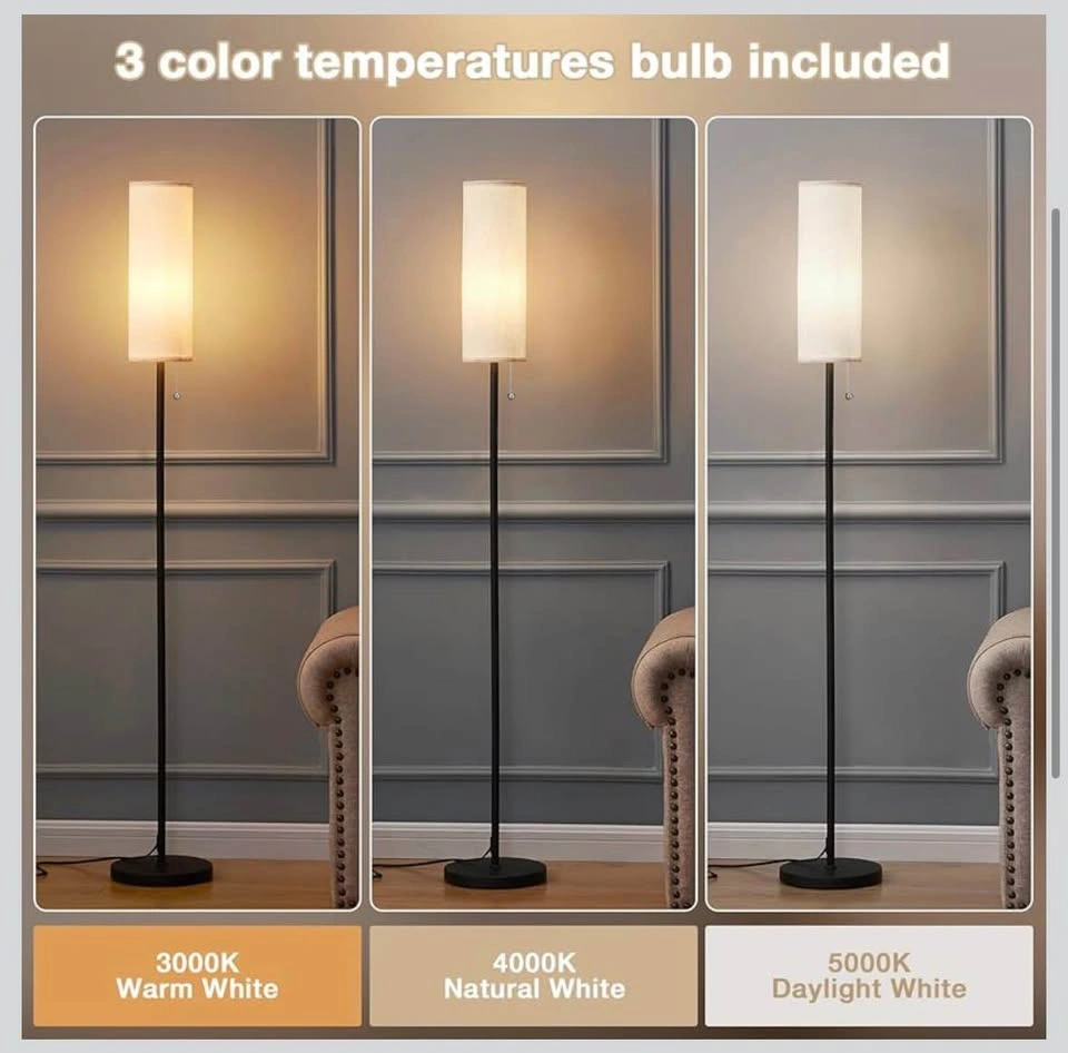 New Modern 64" LED Floor Lamp with Linen Shade - photo 5
